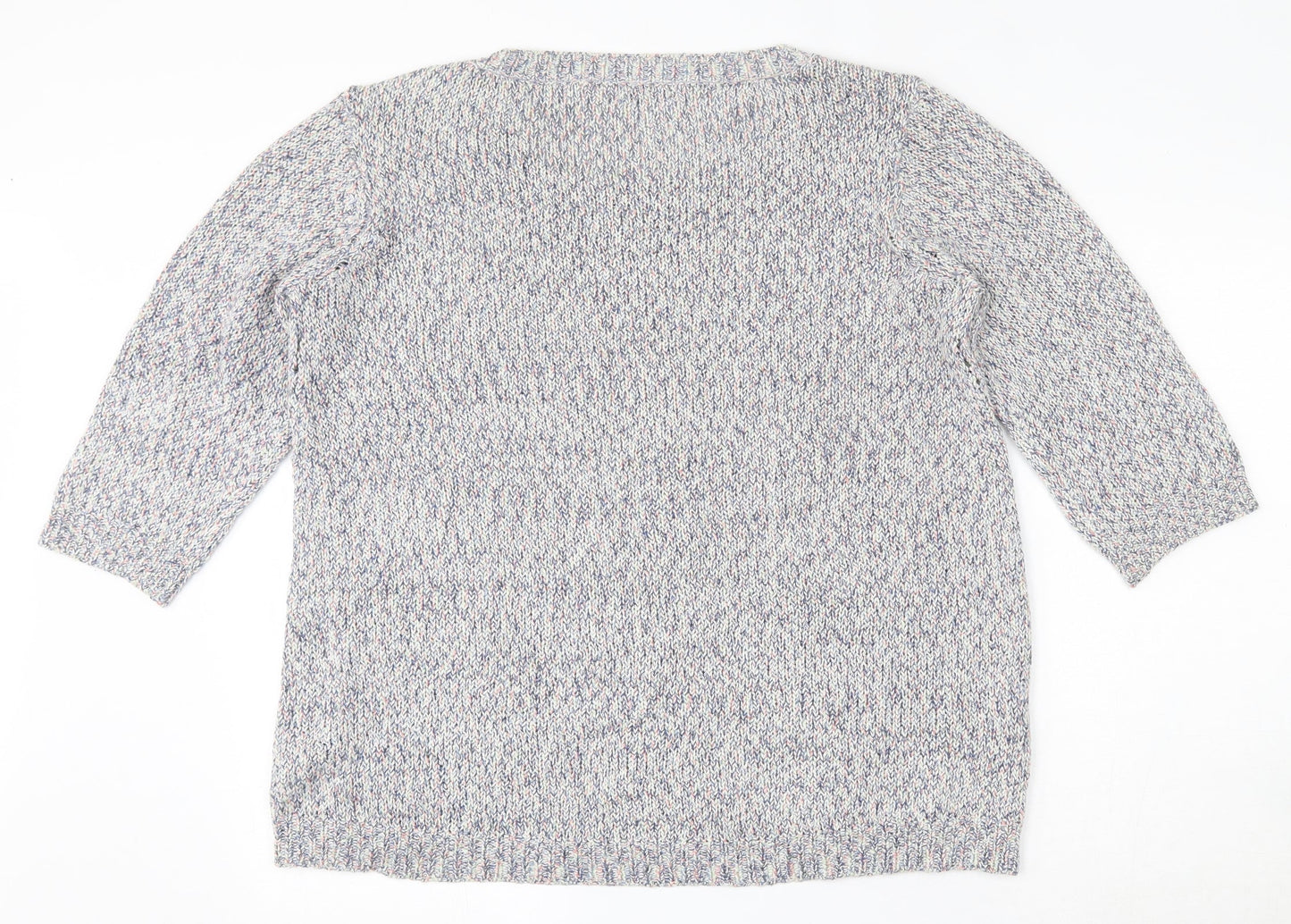 M&Co Womens Multicoloured Round Neck  Acrylic Pullover Jumper Size 18
