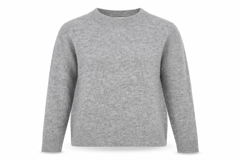 H&M Womens Grey Round Neck  Acrylic Pullover Jumper Size XS