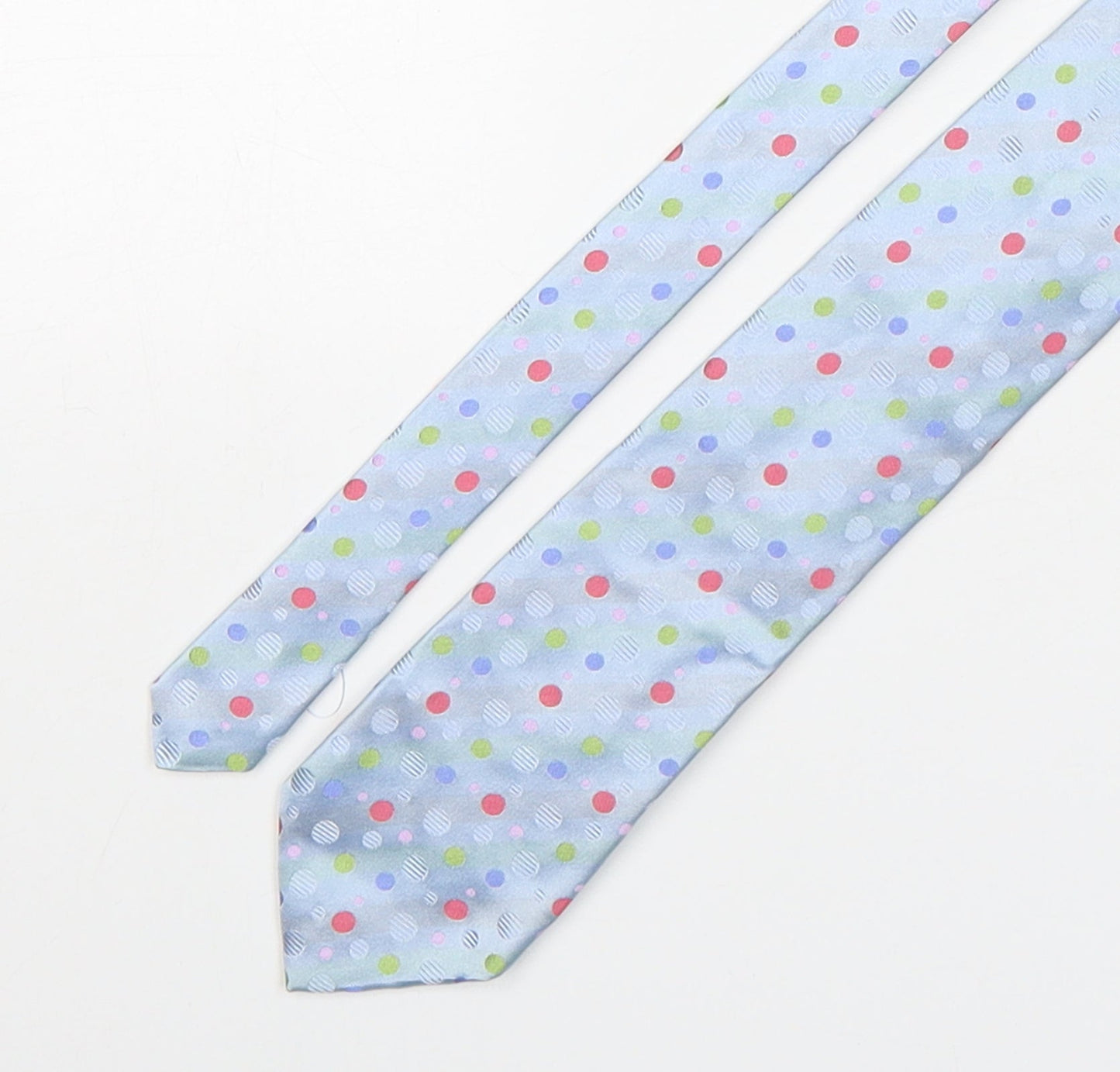 Frangi  Mens Multicoloured Polka Dot Silk Pointed Tie One Size
