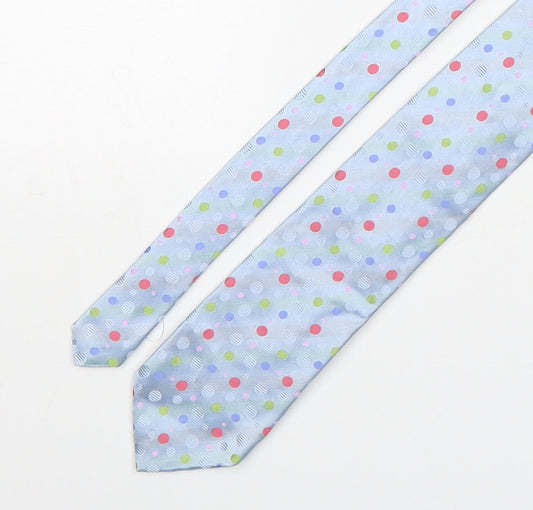 Frangi  Mens Multicoloured Polka Dot Silk Pointed Tie One Size