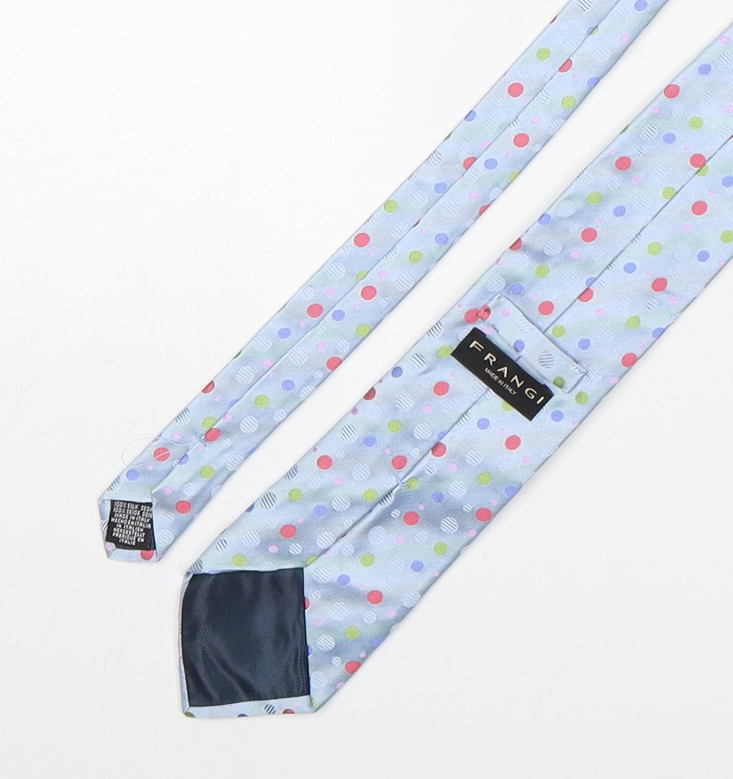 Frangi  Mens Multicoloured Polka Dot Silk Pointed Tie One Size