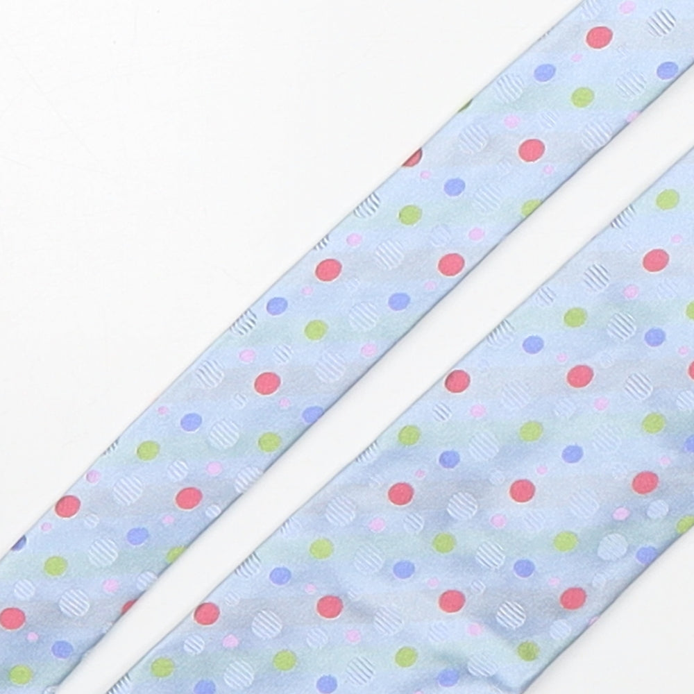 Frangi  Mens Multicoloured Polka Dot Silk Pointed Tie One Size
