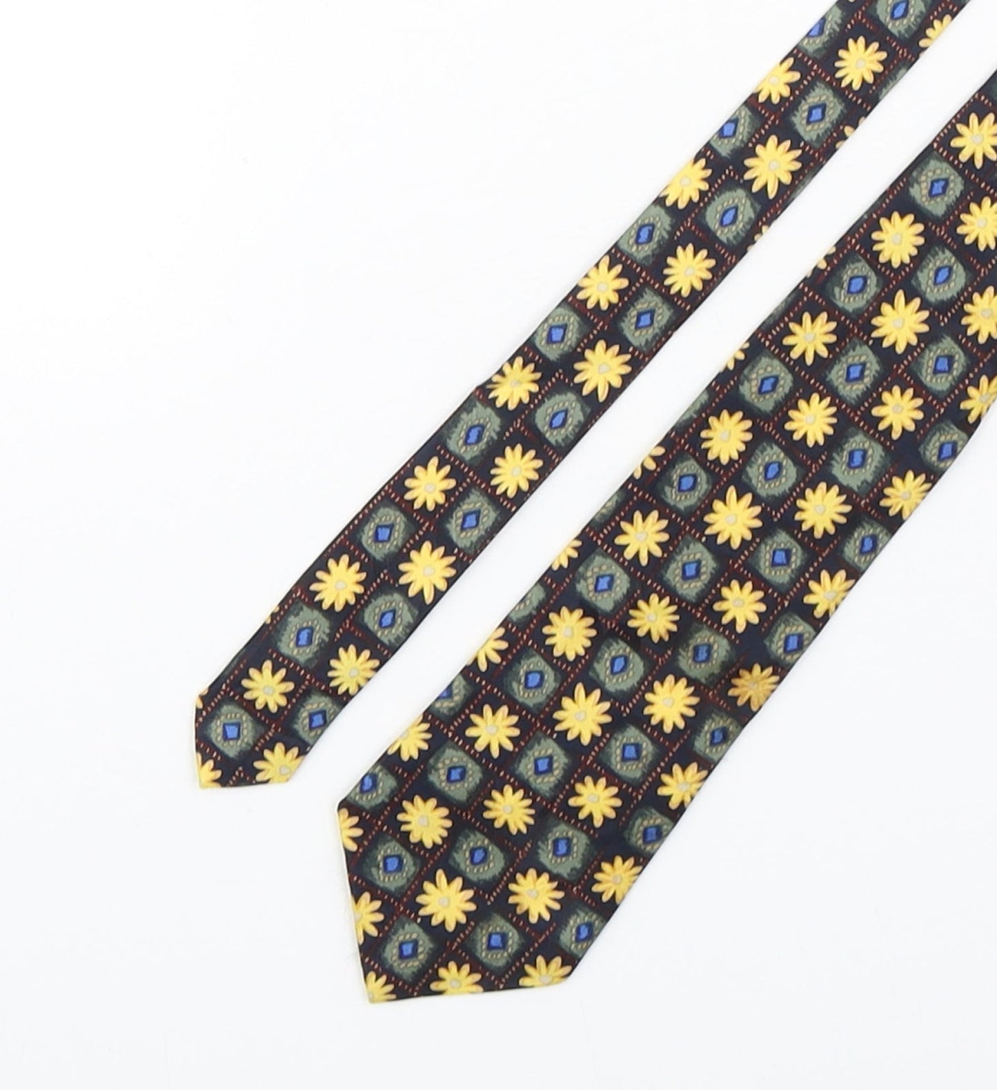 Denenhams Mens Multicoloured Floral Polyester Pointed Tie One Size