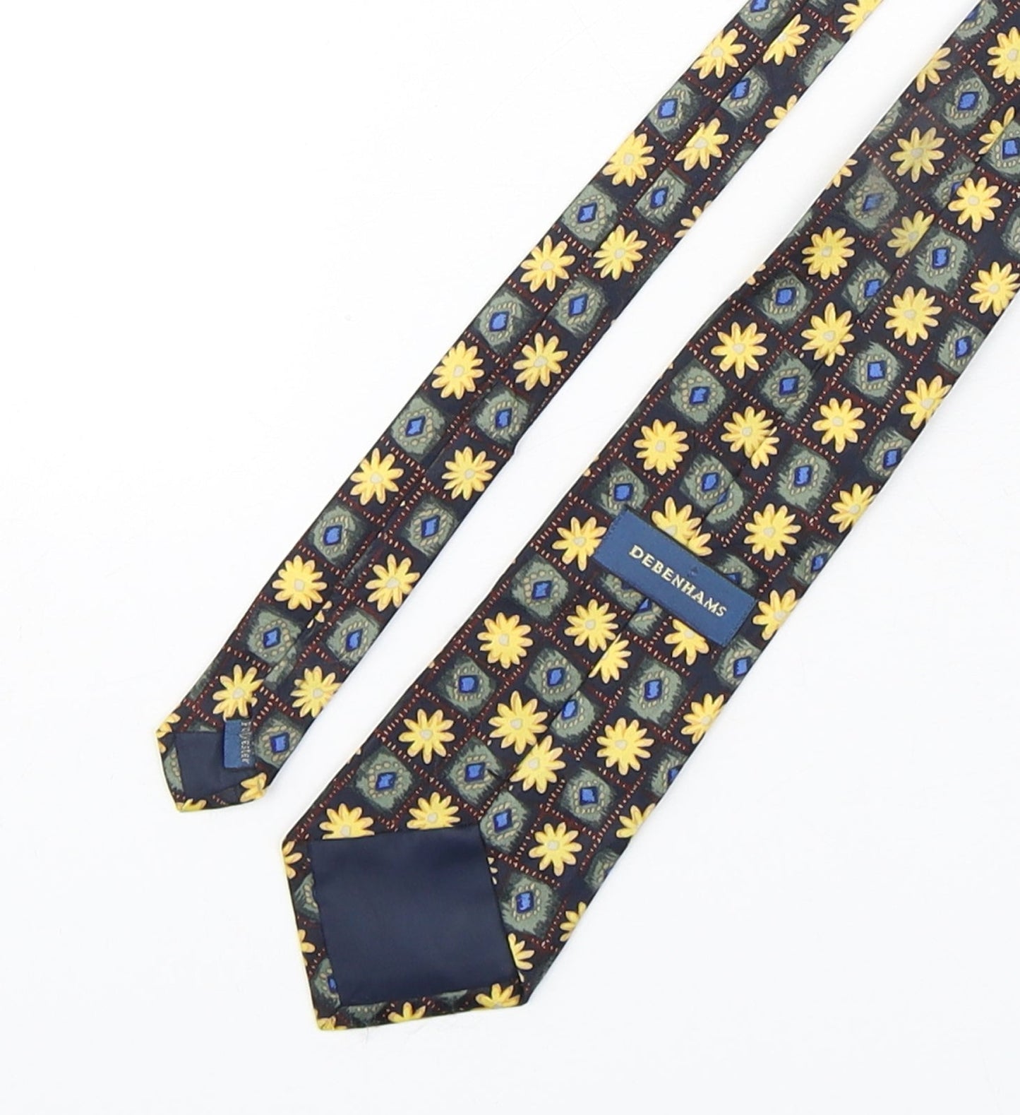 Denenhams Mens Multicoloured Floral Polyester Pointed Tie One Size
