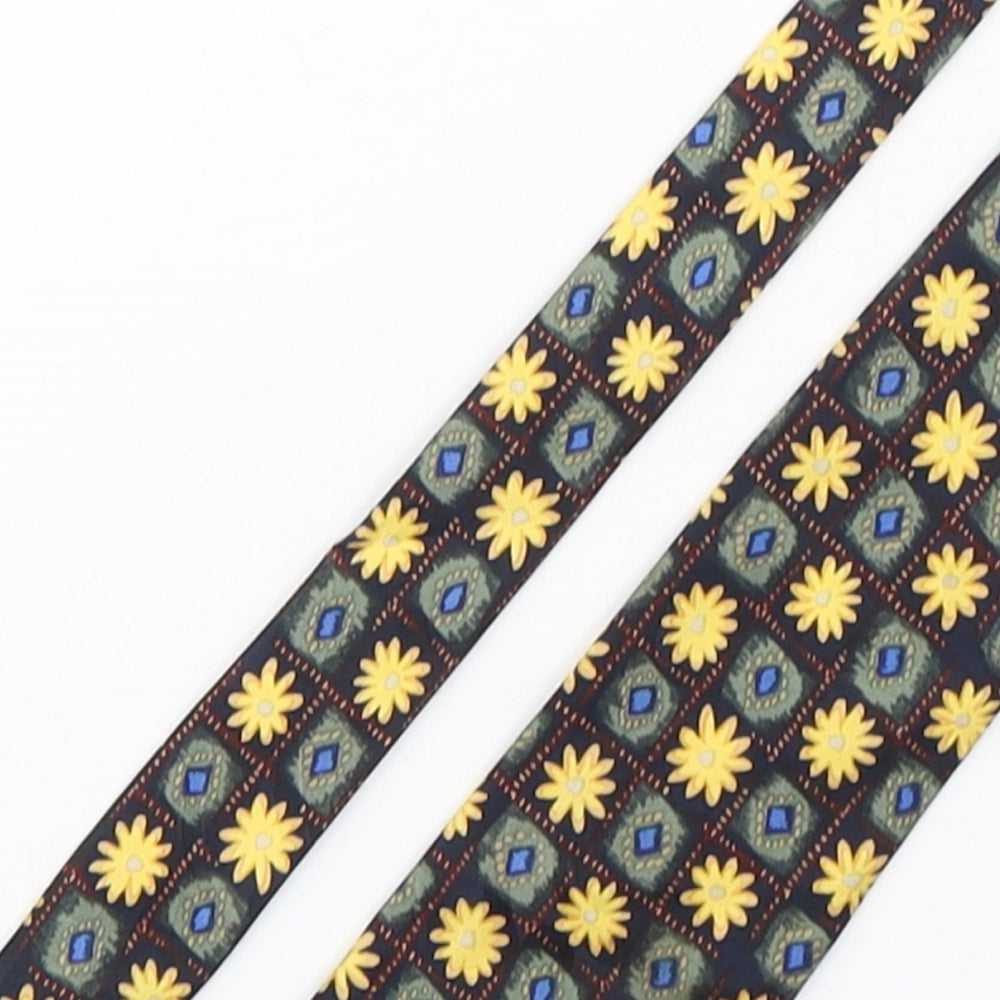 Denenhams Mens Multicoloured Floral Polyester Pointed Tie One Size