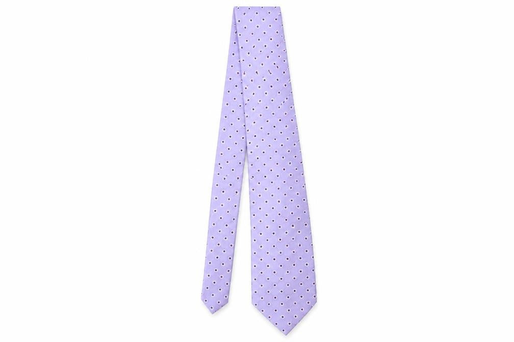 Van Hausen Mens Purple Polka Dot Silk Pointed Tie One Size