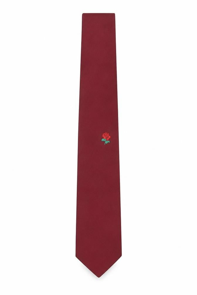 Bonmarché Mens Red Floral Polyester Pointed Tie One Size