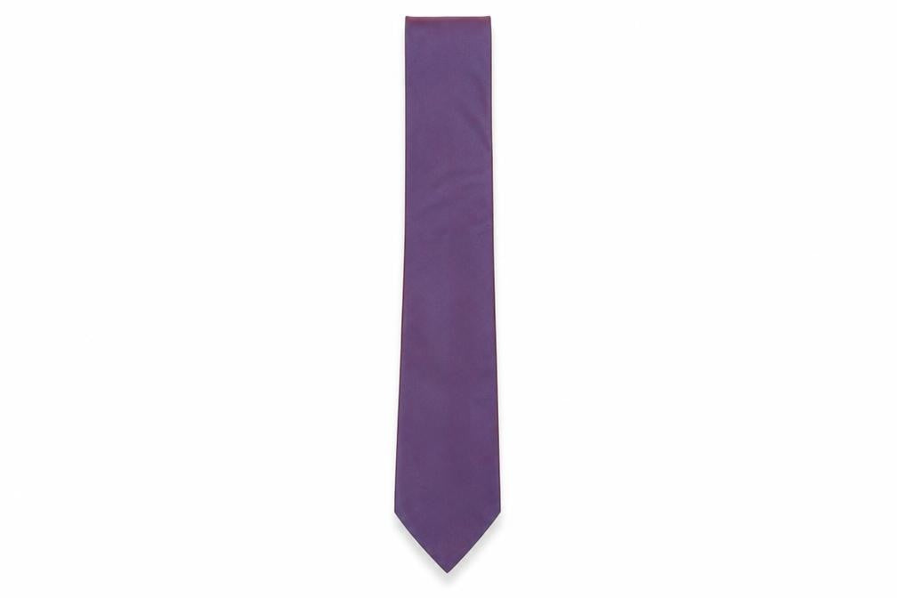 Linea Mens Purple  Silk Pointed Tie One Size