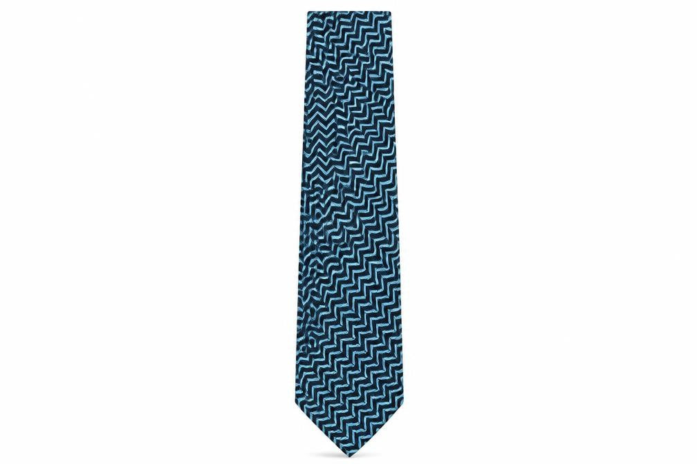 Gino Rossini Mens Green Striped Polyester Pointed Tie One Size