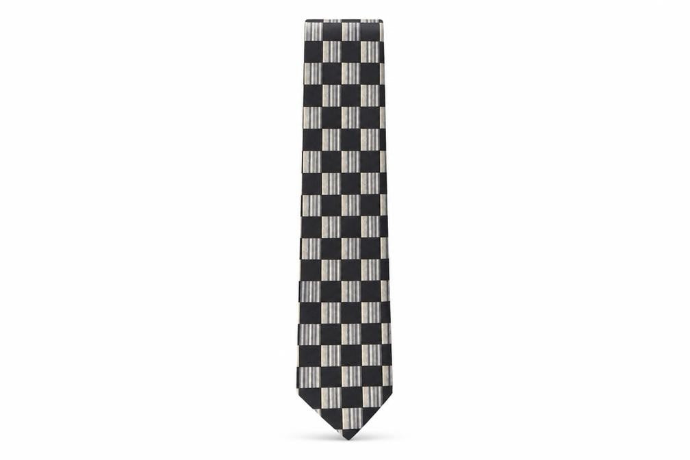 Burton  Mens Multicoloured Geometric Silk Pointed Tie One Size