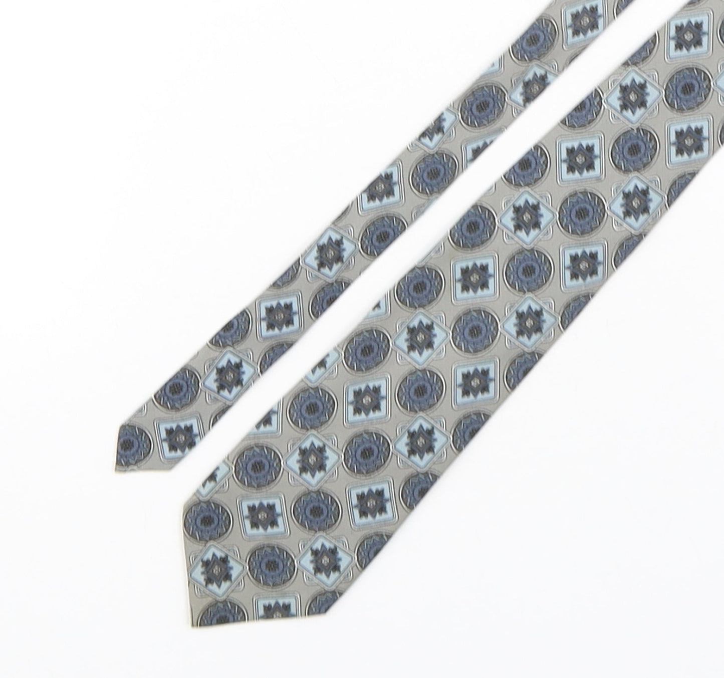 Hand Work  Mens Multicoloured Geometric Silk Pointed Tie One Size