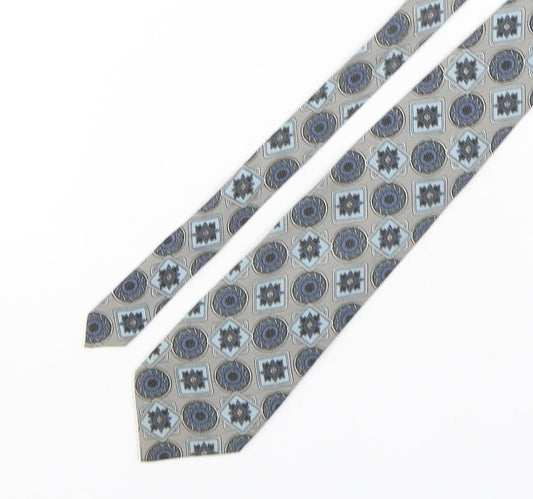 Hand Work  Mens Multicoloured Geometric Silk Pointed Tie One Size