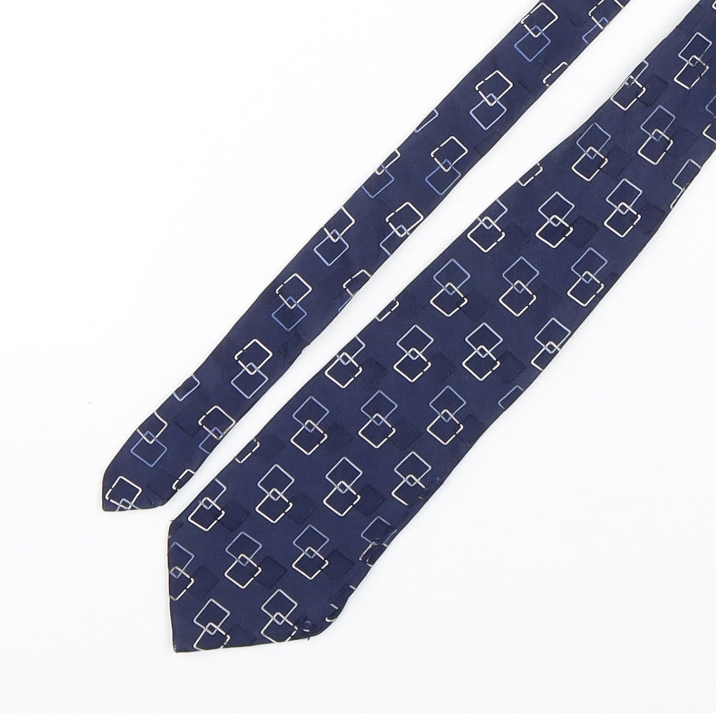 Blakes  Mens Blue Geometric Silk Pointed Tie One Size