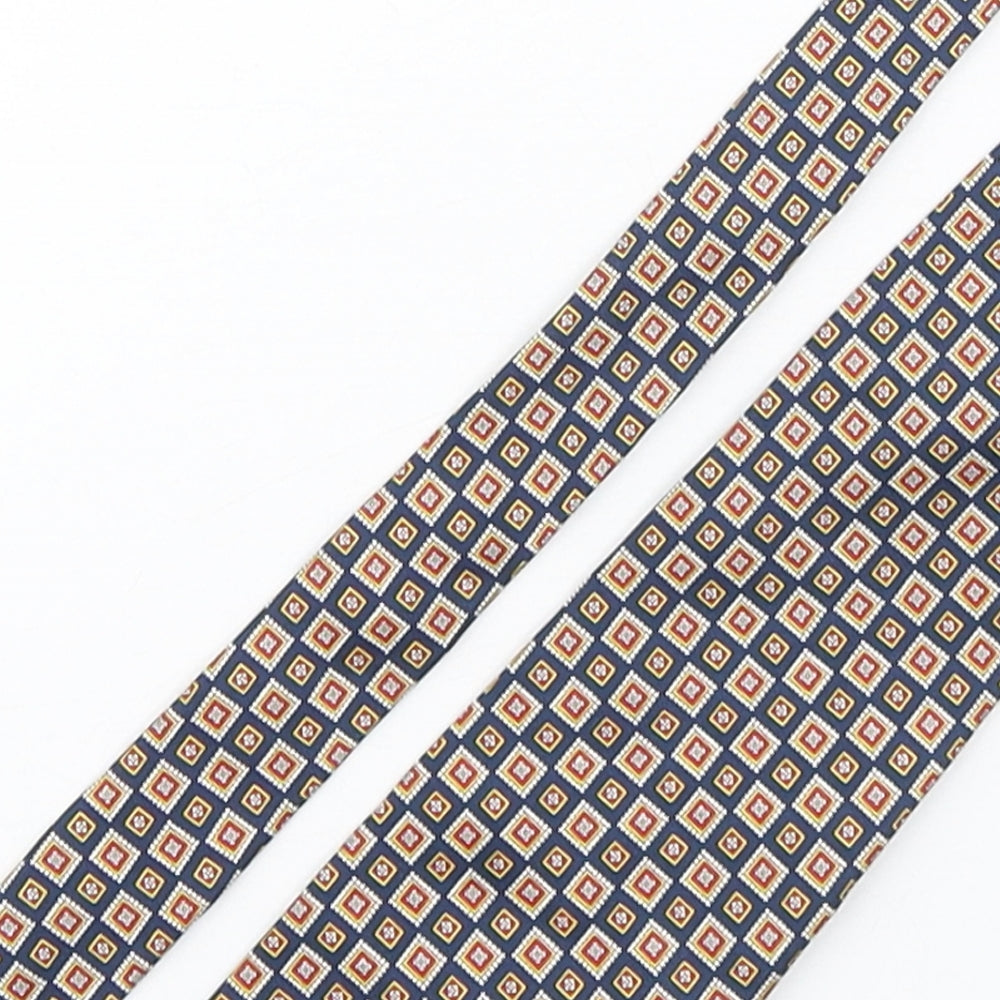 Leonardo Stelli Mens Multicoloured Geometric Silk Pointed Tie One Size