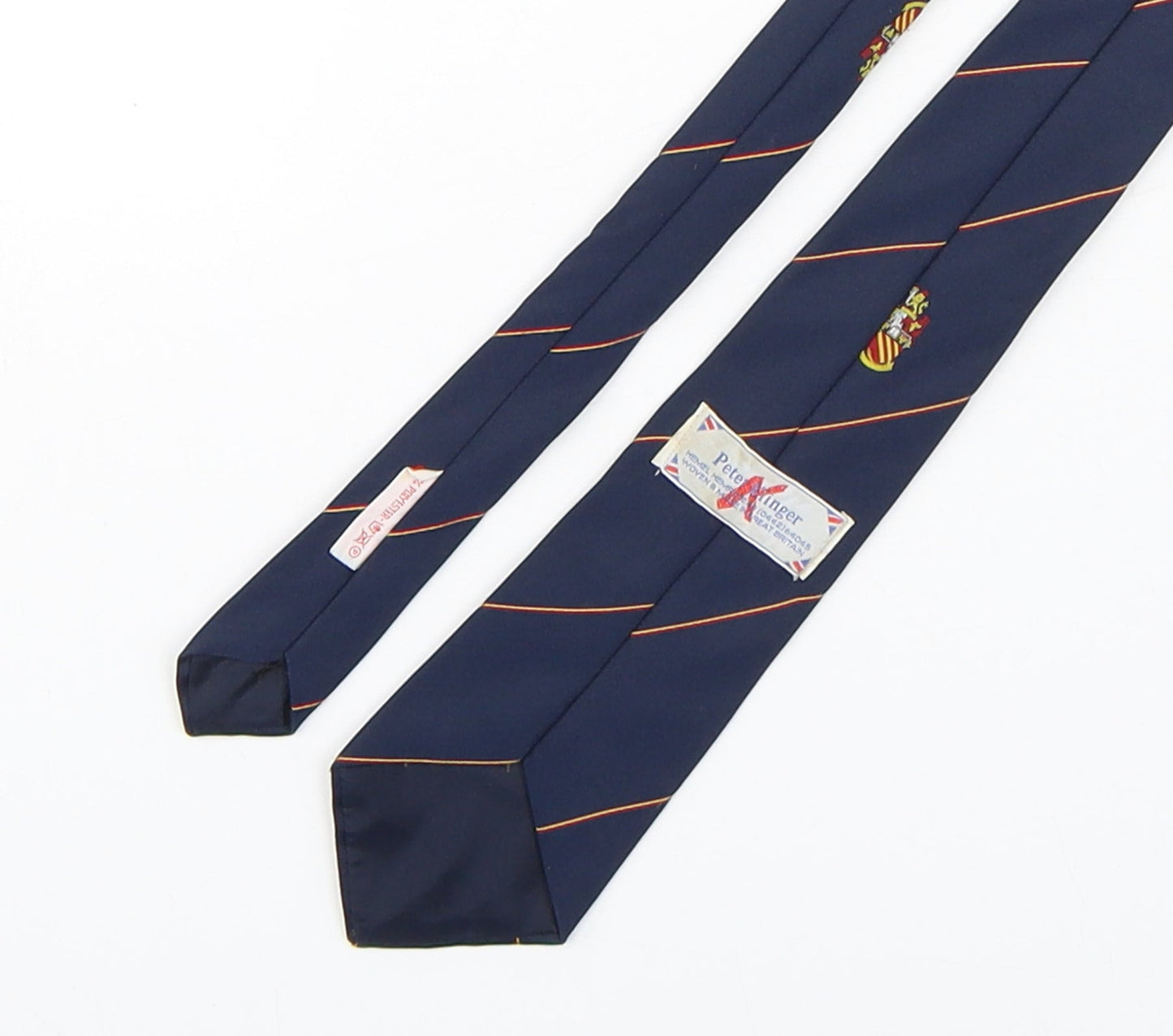 Peter Klinger  Mens Multicoloured Striped Polyester Pointed Tie One Size