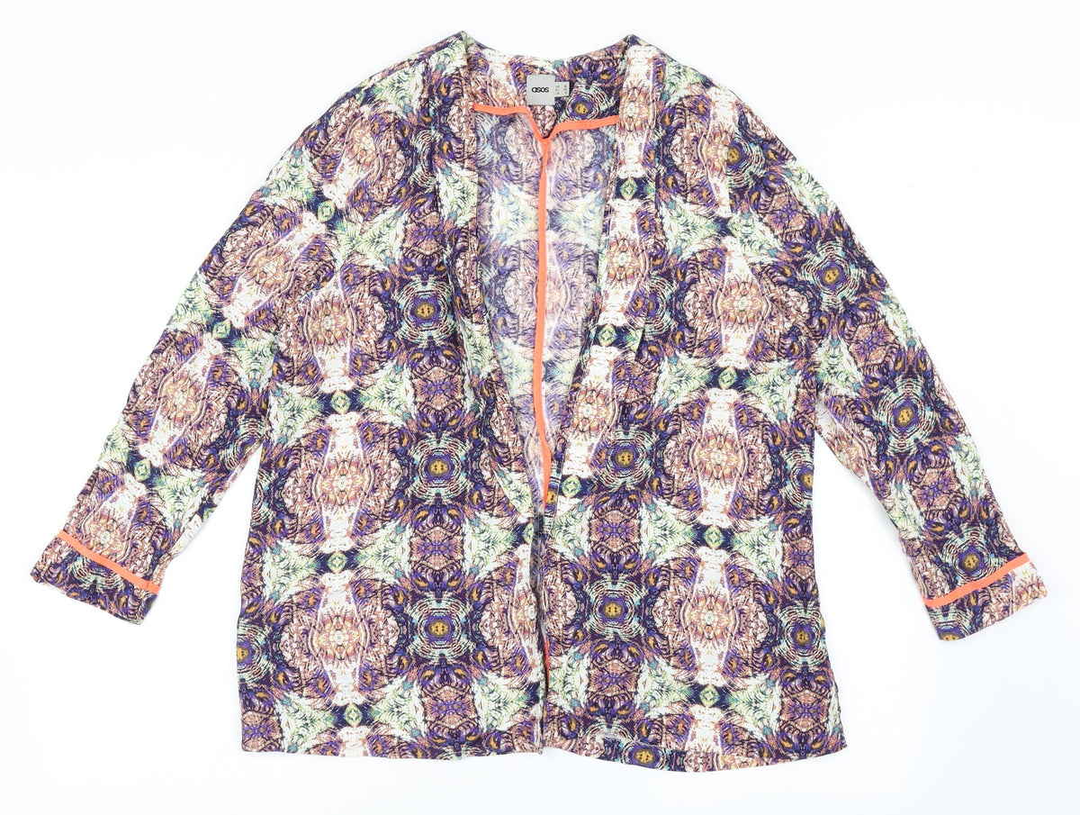 ASOS Womens Multicoloured Geometric  Jacket Blazer Size 10