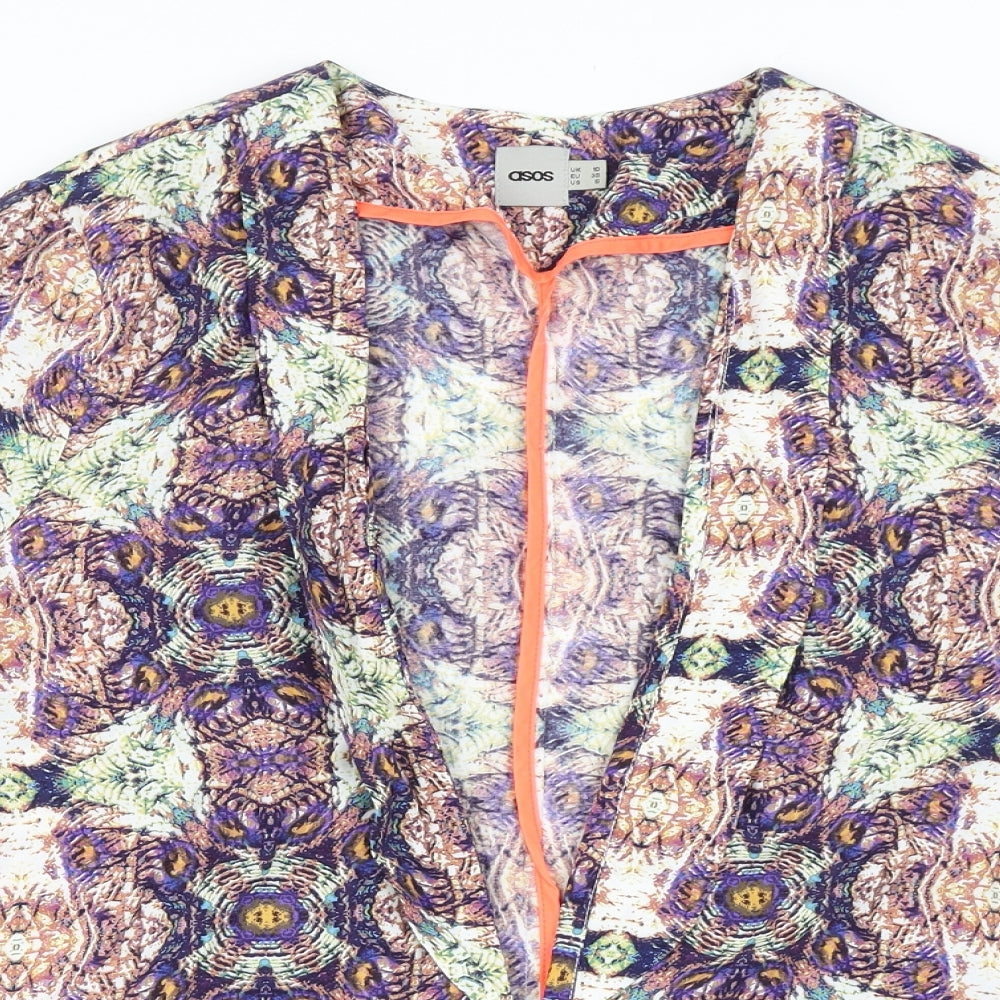 ASOS Womens Multicoloured Geometric  Jacket Blazer Size 10