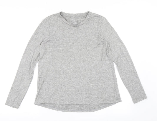 American Eagle Outfitters Womens Grey  Polyester Basic T-Shirt Size S Round Neck