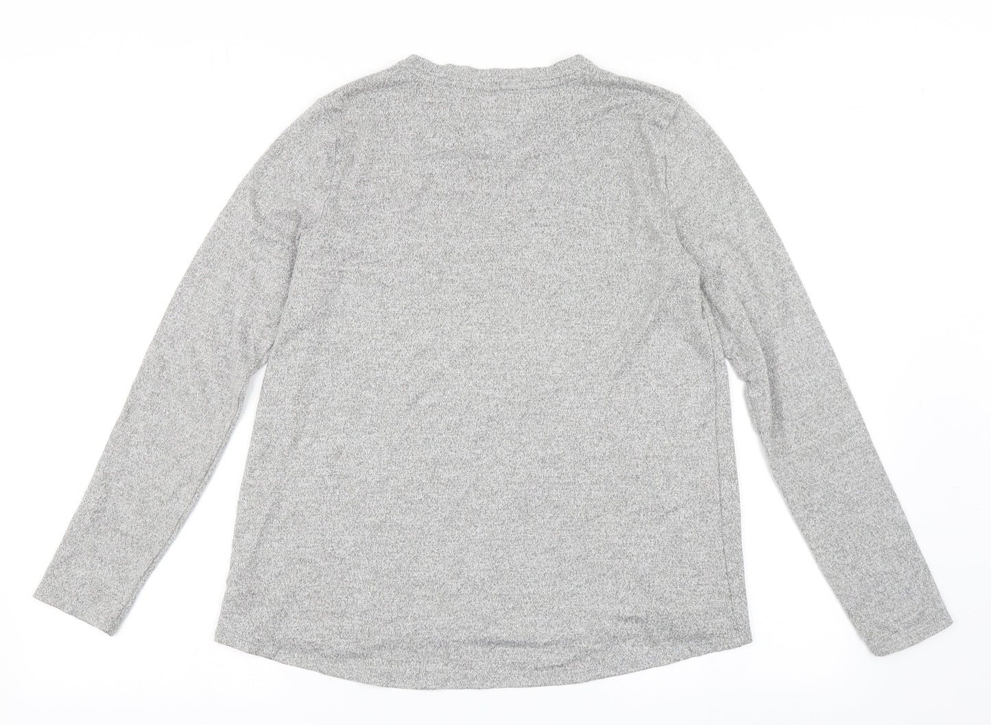 American Eagle Outfitters Womens Grey  Polyester Basic T-Shirt Size S Round Neck