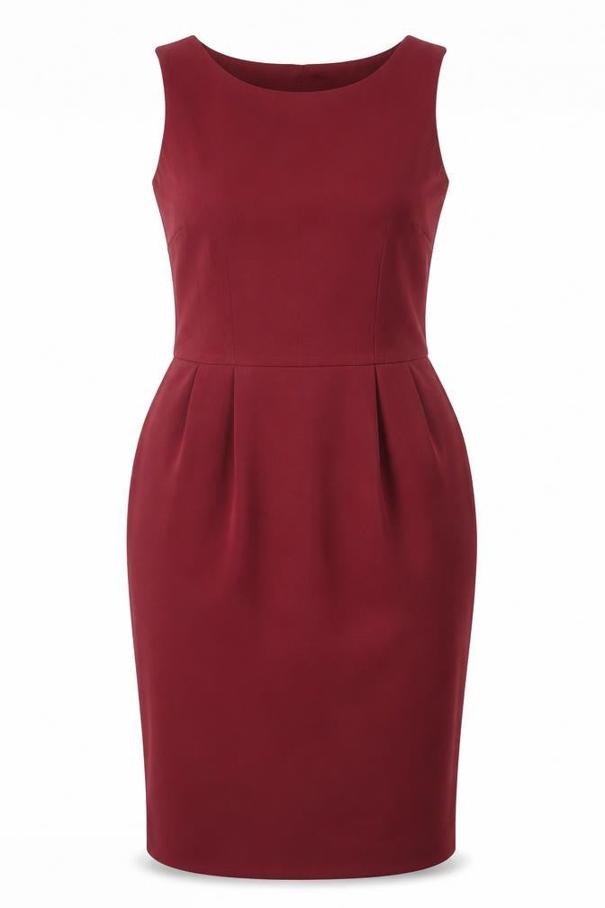 ASOS Womens Red  Polyester Pencil Dress  Size 10  Round Neck Zip