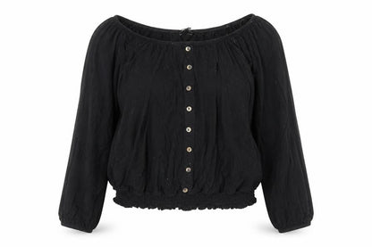 Peacocks Womens Black  Viscose Basic Blouse Size 12 Off the Shoulder