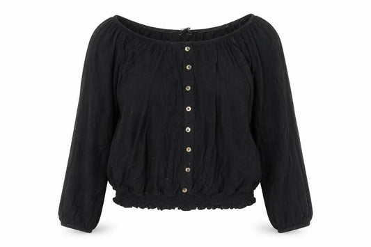 Peacocks Womens Black  Viscose Basic Blouse Size 12 Off the Shoulder