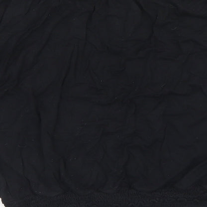 Peacocks Womens Black  Viscose Basic Blouse Size 12 Off the Shoulder