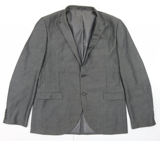 NEXT Mens Grey  Polyester Jacket Blazer Size 42   - Tailored fit