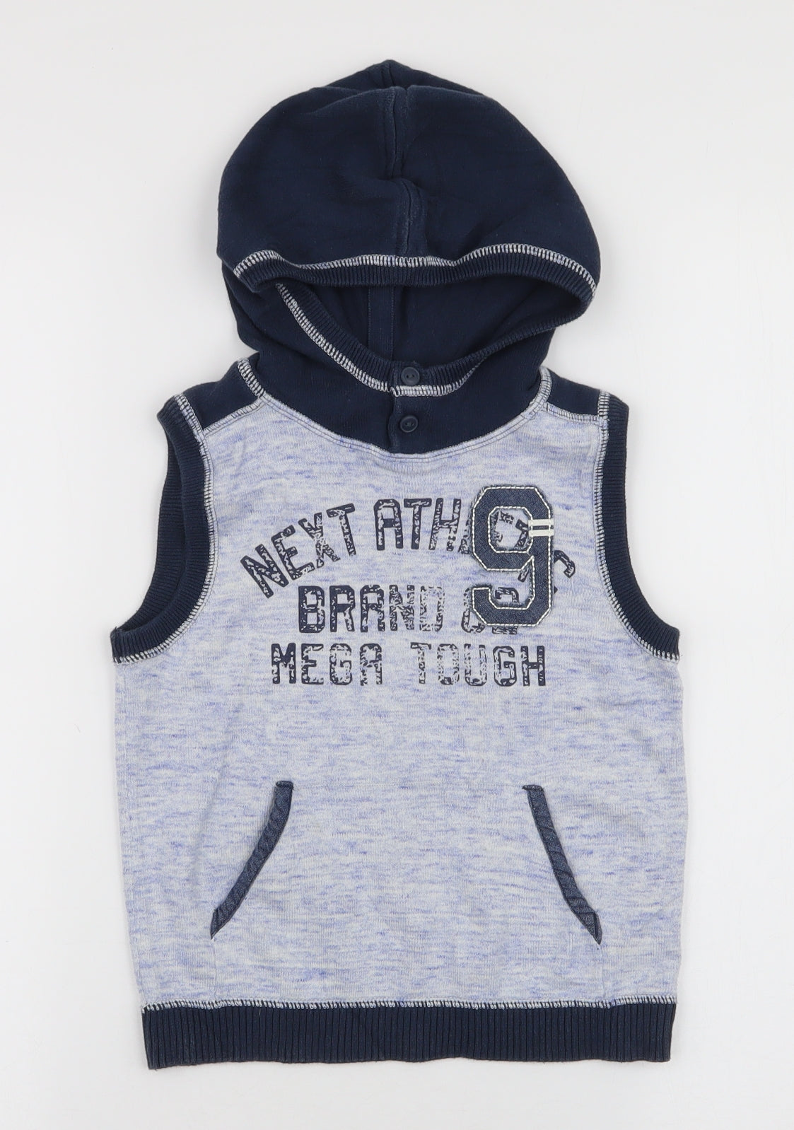 Next Boys Blue High Neck  100% Cotton Pullover Jumper Size 4-5 Years  Pullover