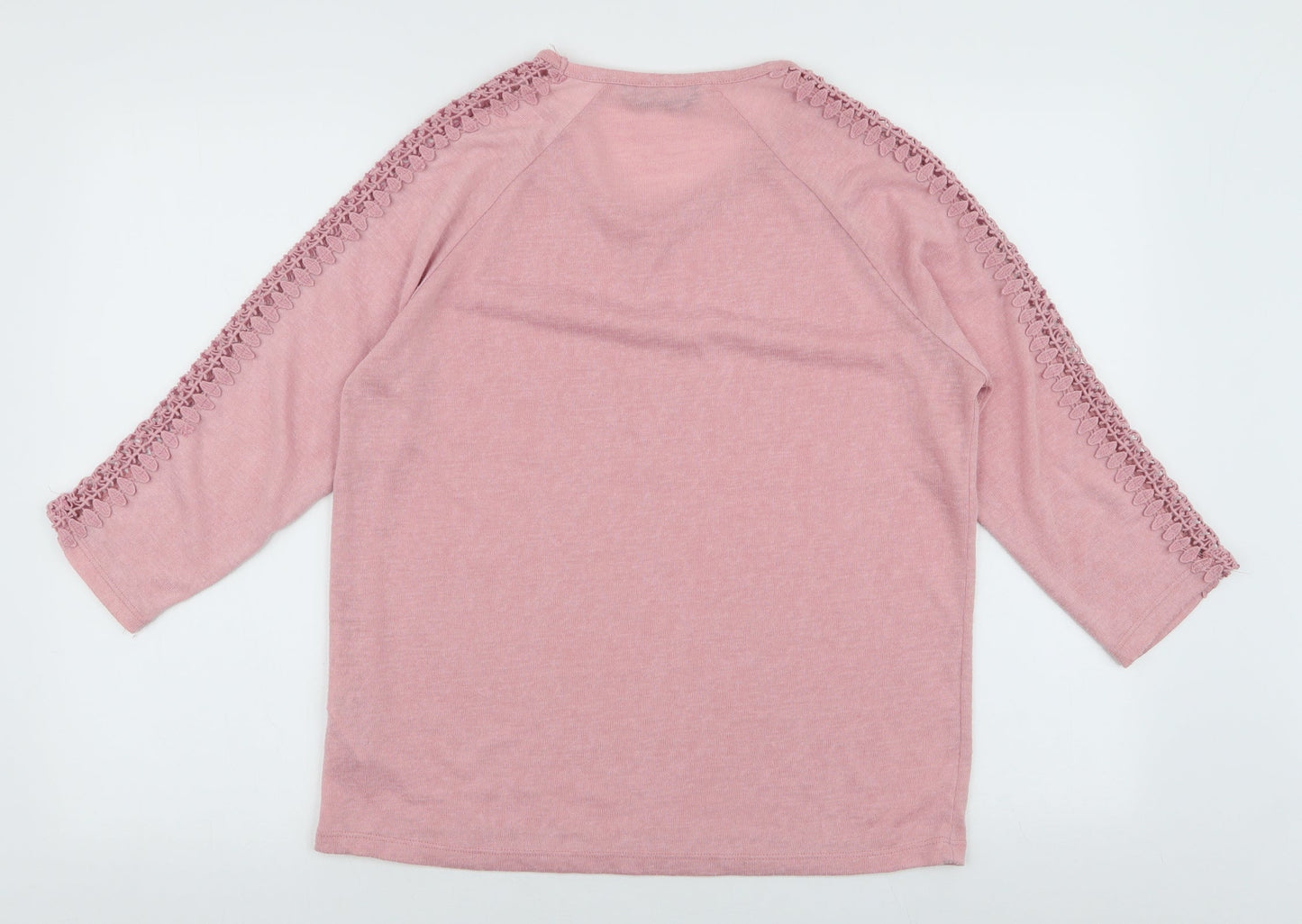 Dunnes Stores Womens Pink Round Neck  Polyester Pullover Jumper Size M