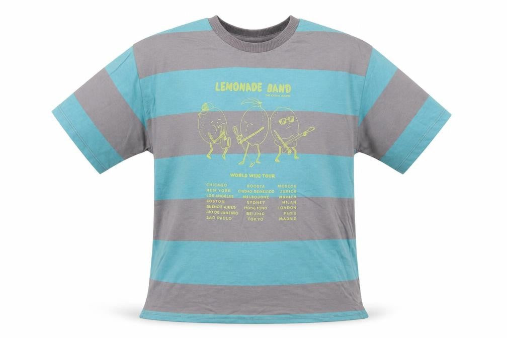 Zara Boys Blue Striped Cotton Basic T-Shirt Size 8 Years Crew Neck Pullover - lemonade band