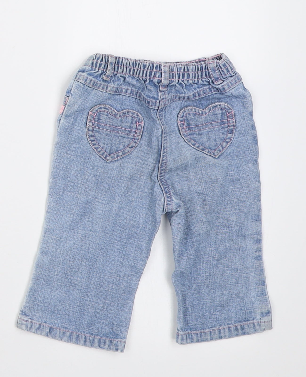 NEXT Girls Blue  Cotton Capri Jeans Size 6-9 Months  Pullover