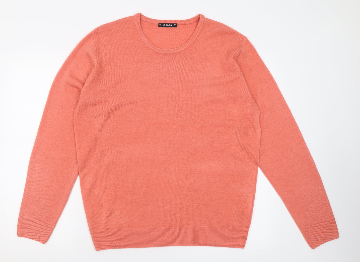Dunnes Stores Womens Pink Crew Neck  Acrylic Pullover Jumper Size L