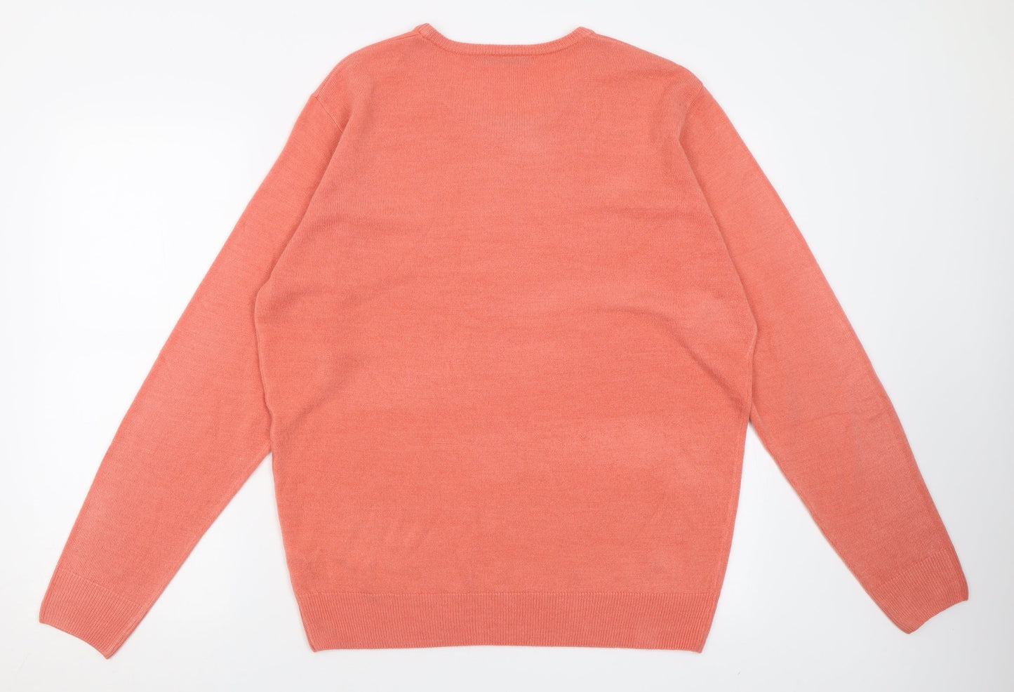 Dunnes Stores Womens Pink Crew Neck  Acrylic Pullover Jumper Size L