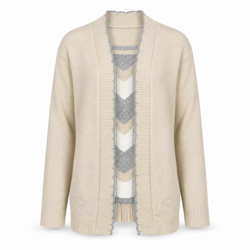 lady lee Womens Beige Square Neck Striped Acrylic Pullover Jumper Size S
