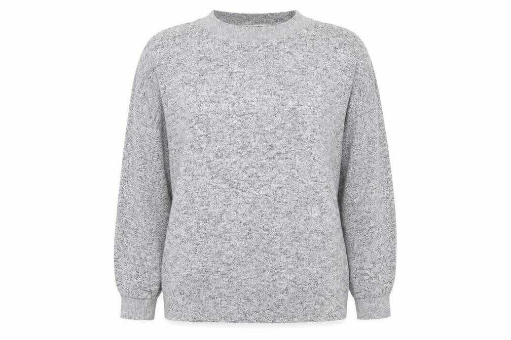 Pull&Bear Womens Grey Crew Neck  Polyester Pullover Jumper Size M