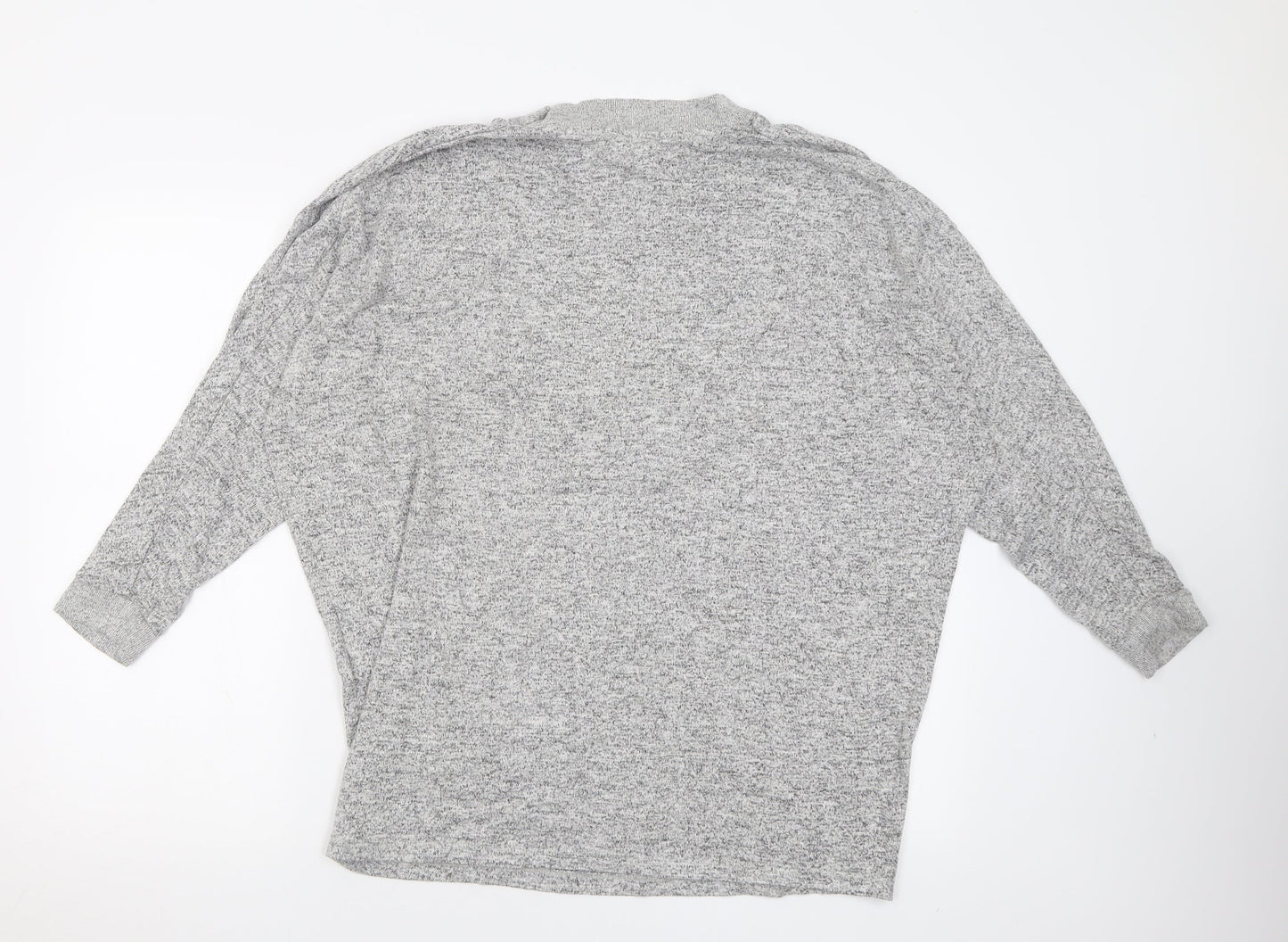 Pull&Bear Womens Grey Crew Neck  Polyester Pullover Jumper Size M