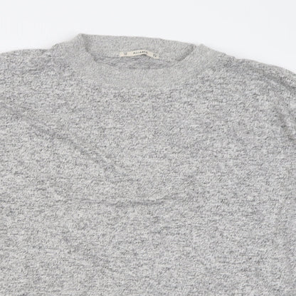 Pull&Bear Womens Grey Crew Neck  Polyester Pullover Jumper Size M