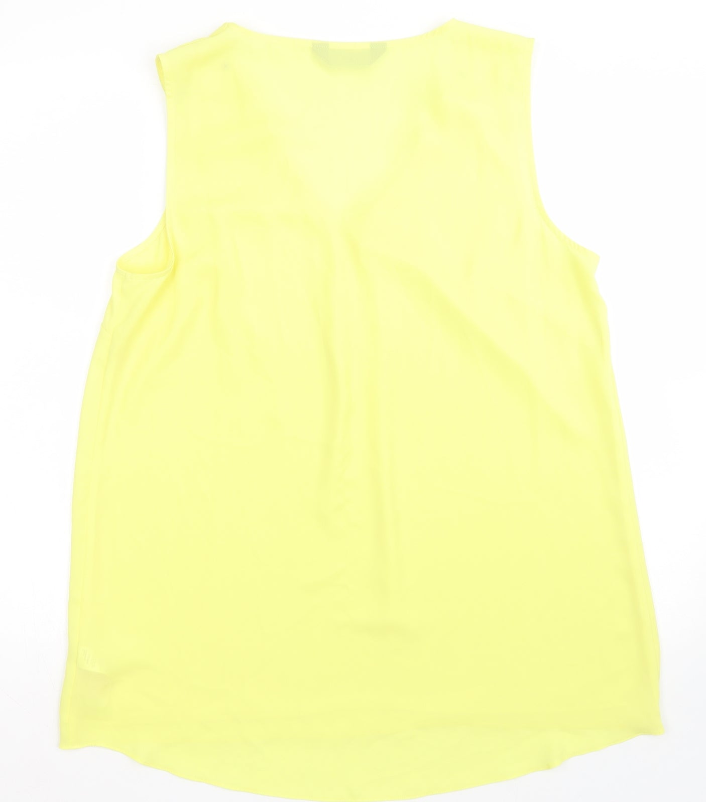 F&F Womens Yellow  Polyester Basic Blouse Size 14 V-Neck