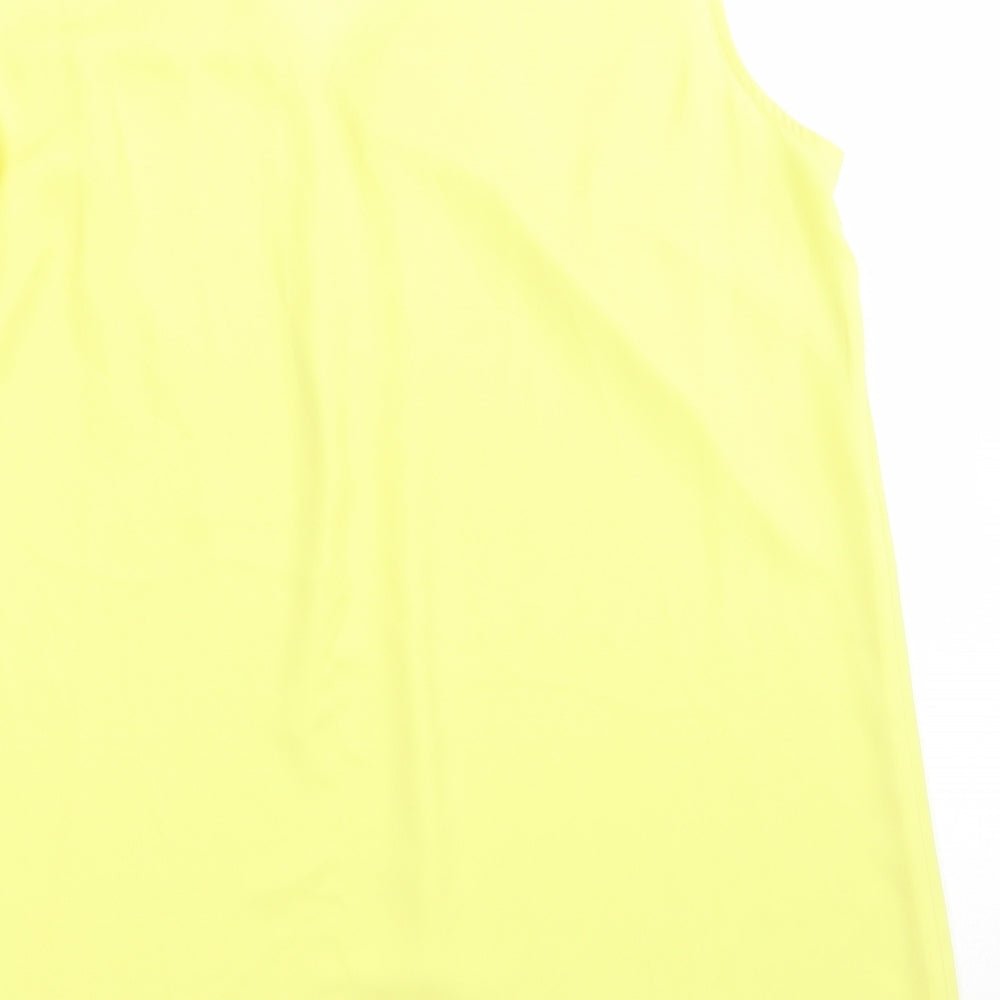 F&F Womens Yellow  Polyester Basic Blouse Size 14 V-Neck