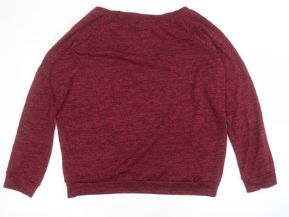 River Island Womens Pink Round Neck  Polyester Pullover Jumper Size 16