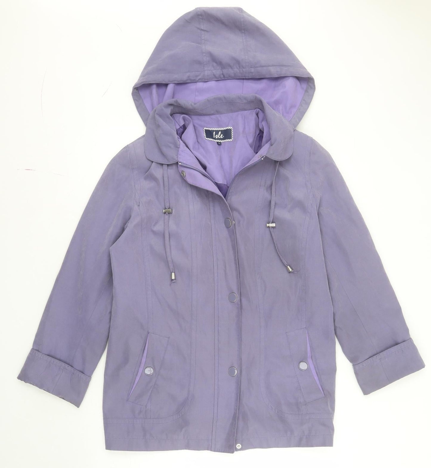 Isle Womens Purple   Anorak Coat Size 12  Zip