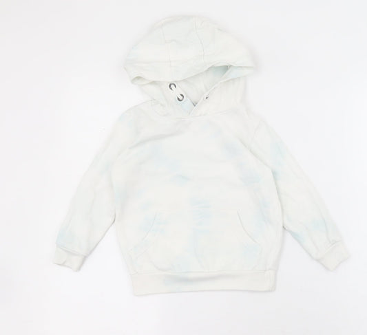 TU Girls White  Cotton Pullover Hoodie Size 3 Years   - Tie-dye