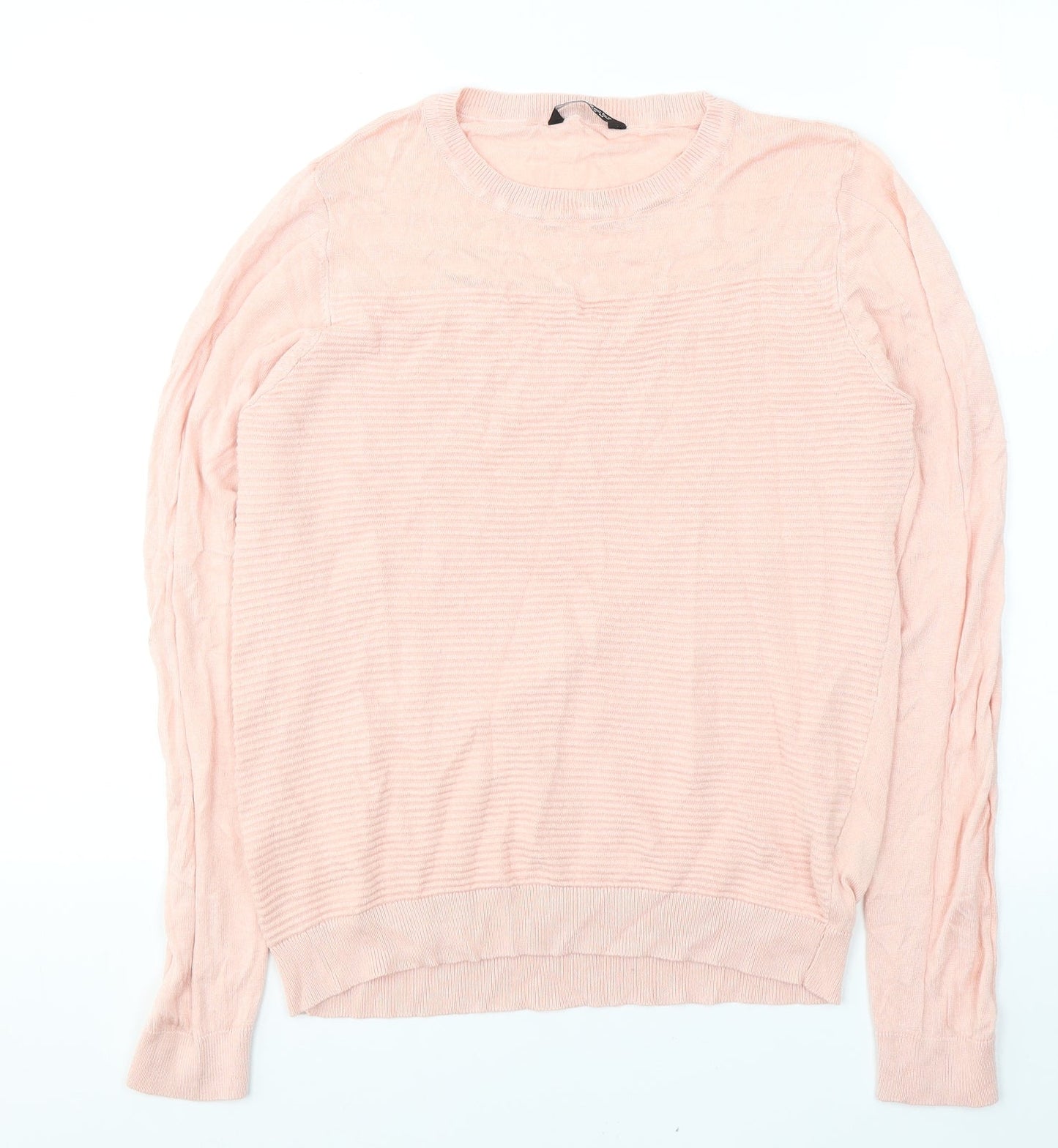 Select Womens Pink  Viscose Jersey Blouse Size M Round Neck