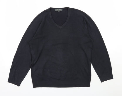 Marks & Spencer Mens Black V-Neck  Acrylic Pullover Jumper Size S