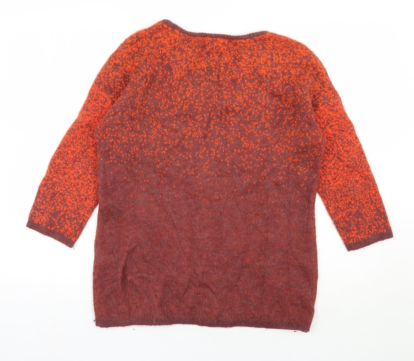 Selected Femme Womens Orange Round Neck  Nylon Pullover Jumper Size XS