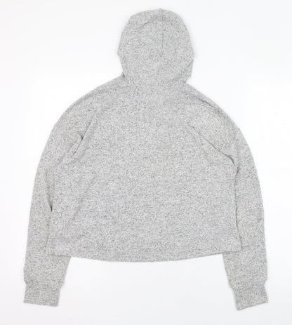 H&M Womens Grey  Polyester Pullover Hoodie Size 4  Pullover