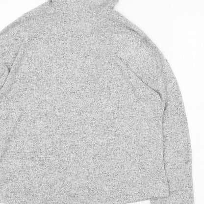 H&M Womens Grey  Polyester Pullover Hoodie Size 4  Pullover