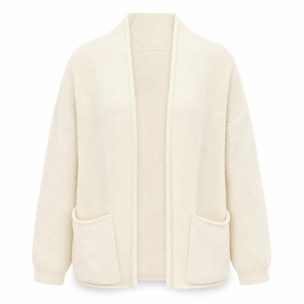 Pull&Bear Womens Ivory Round Neck  Cotton Cardigan Jumper Size 4
