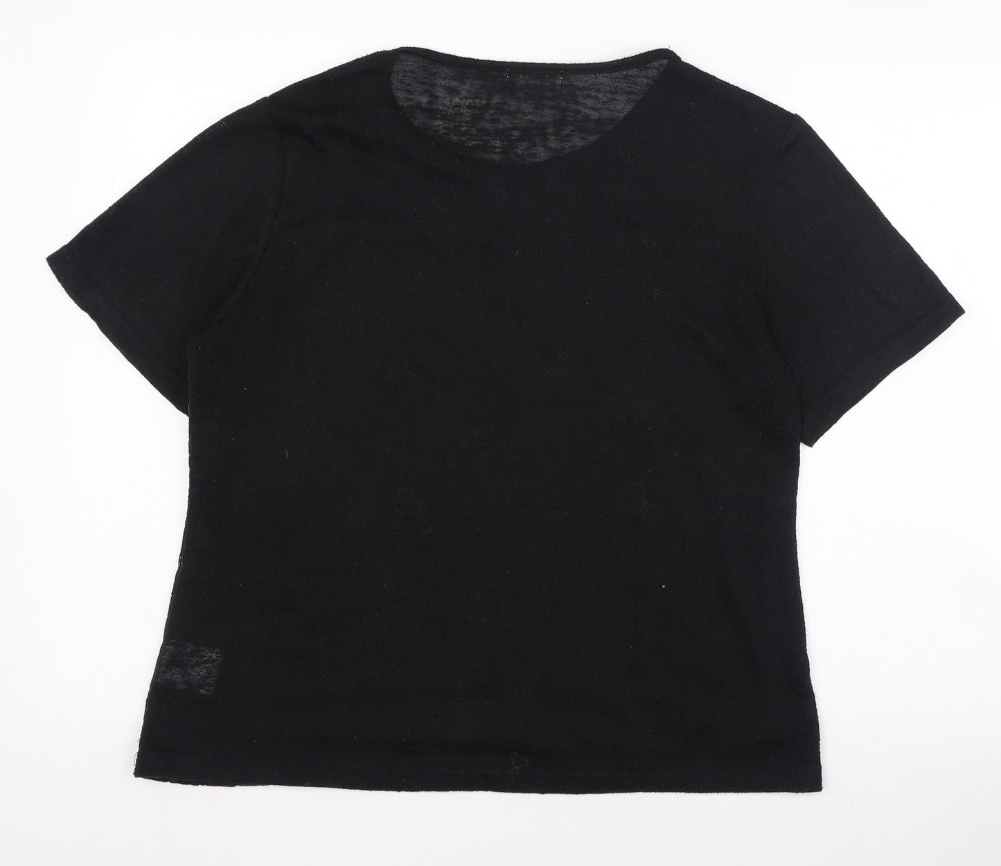 Paramour Womens Black  Polyester Basic T-Shirt Size XL Round Neck